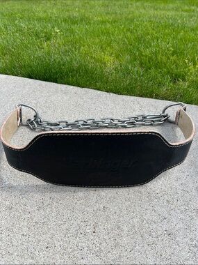 Harbringer Dip Belt Chain Weightlifting Pull Ups Dips Heavy Duty Padded Leather